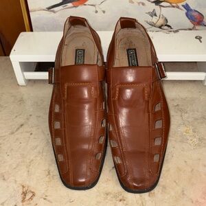 Men's Brown Leather Stacy Adams Sandal Dress Shoes